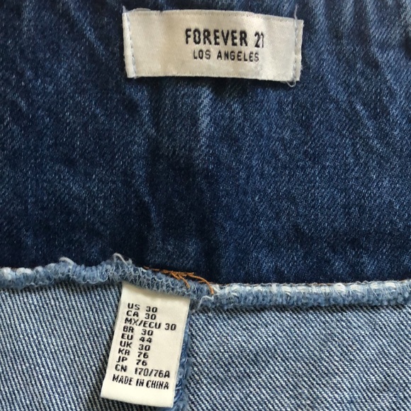 High Waisted Paper Bag Denim SHORT Shorts Size 30 Waist Forever 21 Los Angeles - Picture 8 of 10